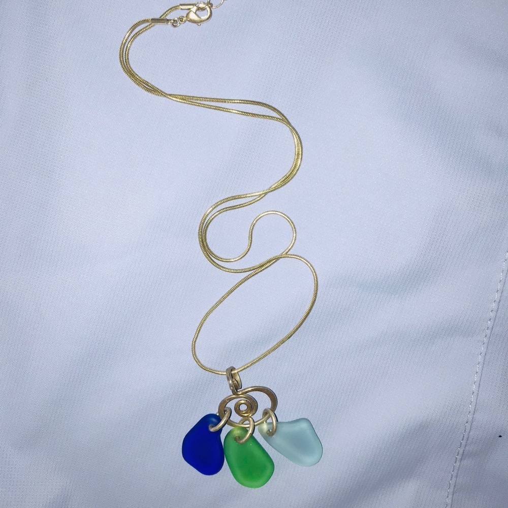 Sterling Silver Beach-glass Necklace.